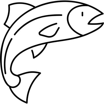 Line Art Salmon Icon