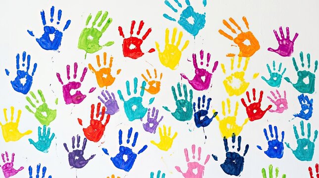 colorful hand prints