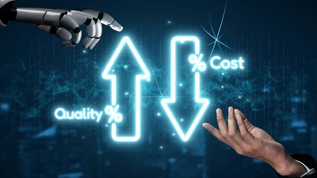 Business concept showing cost reduction and quality increase using Lean, Six Sigma, and Total Quality Management (TQM) to enhance efficiency, value, and customer satisfaction. Muxer