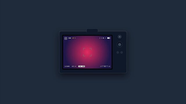 Digital Camera Screen Thermal Glow Animation Flat Minimalist Motion Graphics UI Interface for Filmmaking and Technology Content