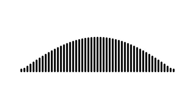 Minimalist Sound Wave Vector Illustration with Symmetrical Curved Vertical Bars