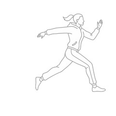 Obraz premium Woman running in athletic wear line art