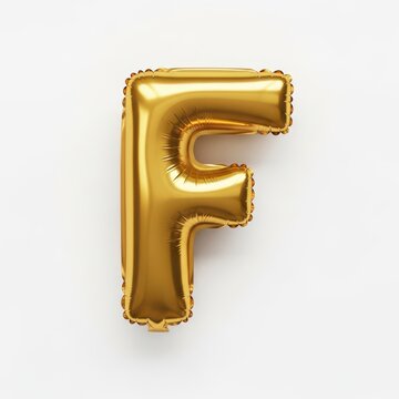 Shiny gold foil letter f balloon decoration