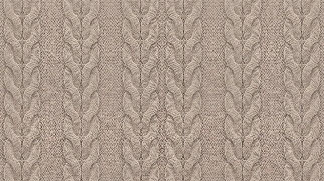 Cozy cable knit sweater texture in warm beige with soft natural light creating a comforting textile pattern