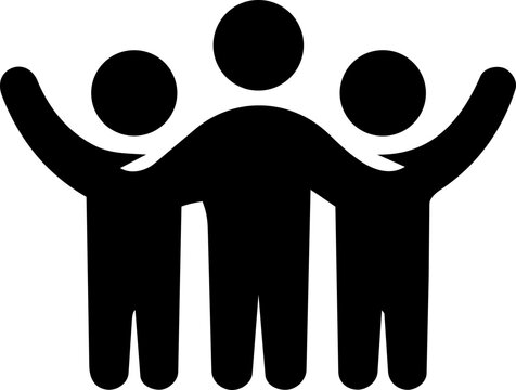 International Peace Day icon with stylized people figures holding hands representing unity community and global harmony concept