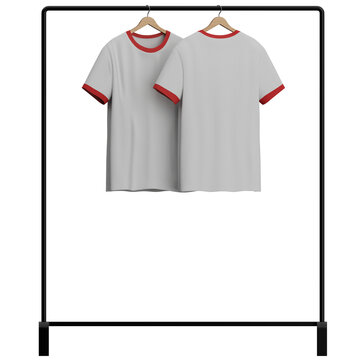 Front and Back Ringer T-Shirt Mockup