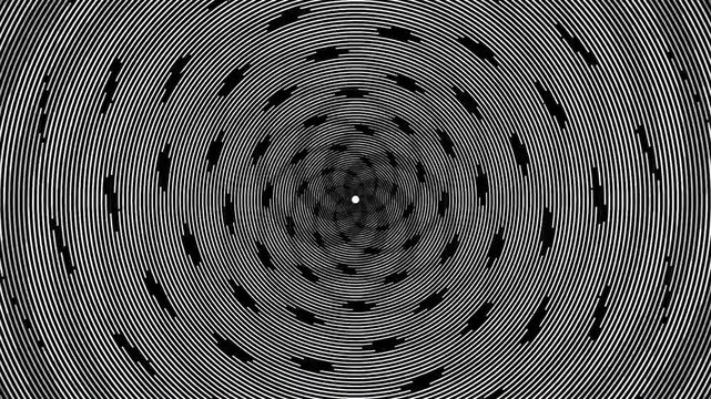 Black and white optical illusion image.