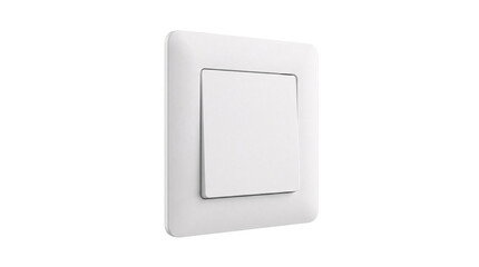 White square light switch with beveled edge and modern png isolated on transparent background © Sumon