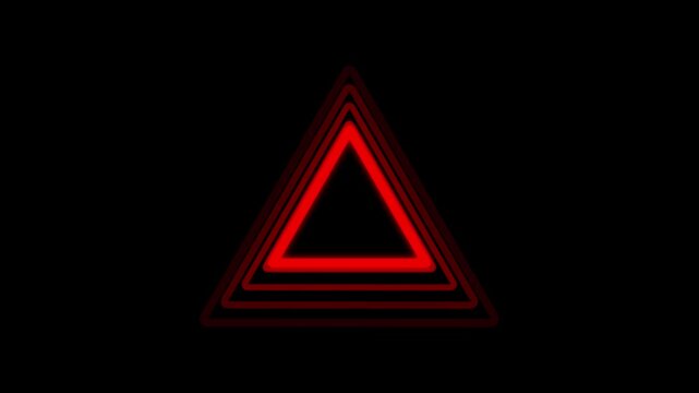 Red exclamation mark neon caution alert animation pulse motion graphic for system error security warning.