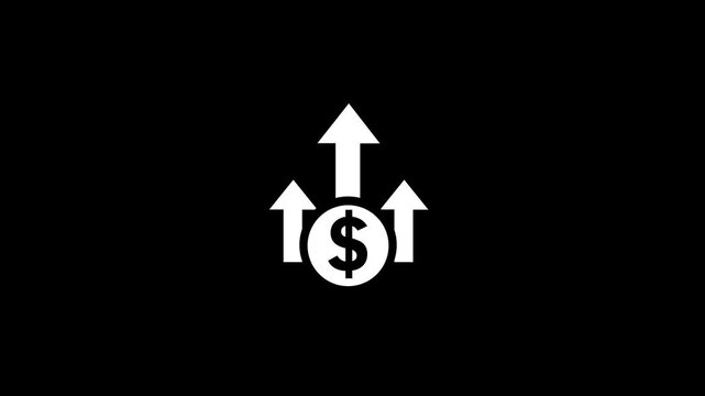 High pricing icon. Up arrow with dollar sign. high price business money cost pay payment logotype motion animate 4k video.