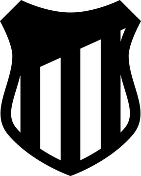 Black and white modern football patch logo, sport badge symbol illustration
