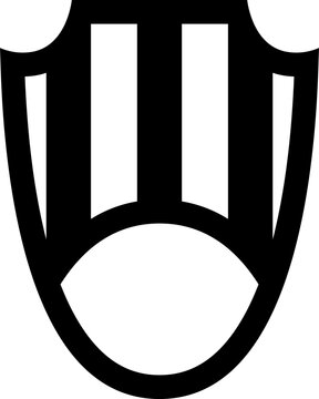 Black and white modern football patch logo, sport badge symbol illustration