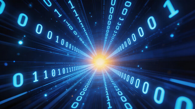 Digital binary code tunnel with light