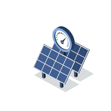 Solar panel performance monitoring and energy efficiency gauge