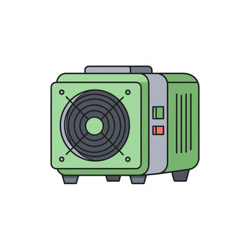 Portable Electric Space Heater and Fan Vector Illustration