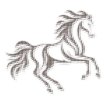 horse made of ellipses halftone vector illustration
