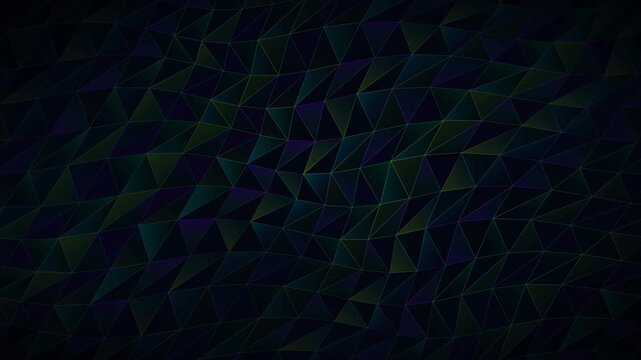 Dark green and blue low poly geometric triangle pattern background in abstract motion loop