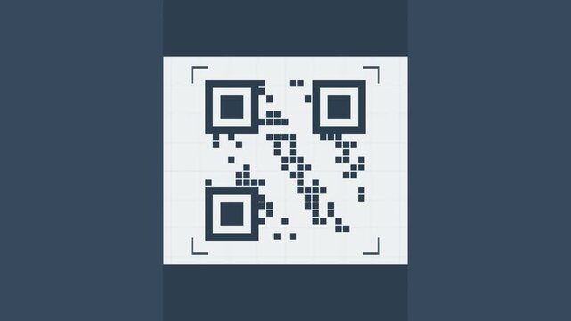 Animated QR Code Scan with Geometric Flat Design