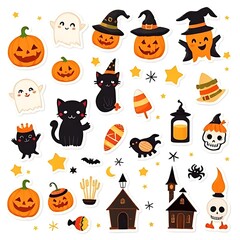Obraz premium halloween icons set