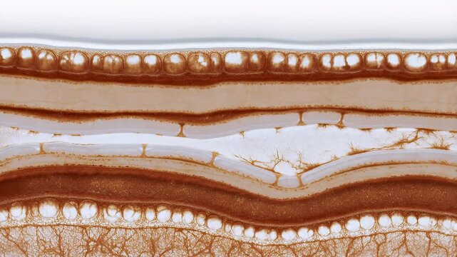 The macula shows a well-demarcated zone of geographic atrophy where retinal pigment epithelium cells have entirely disappeared. Geographic atrophy retina concept