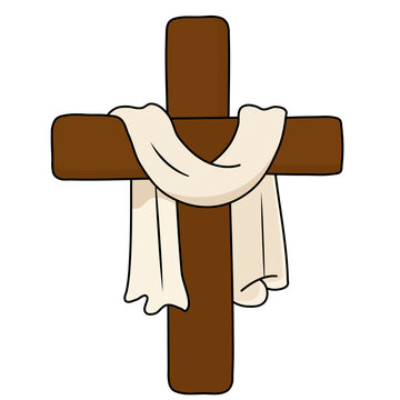 Christian Cross Illustration Isolated on Transparent Background