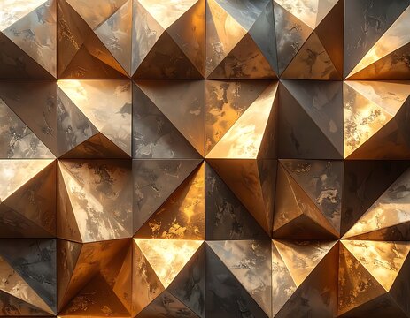 Rustic Metallic Geometric Pattern Background.