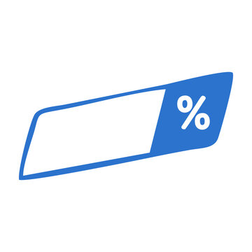 Blue discount tag icon with percentage sign vector design element