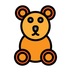Fototapeta premium Teddy Bear Vector Filled Icon Design