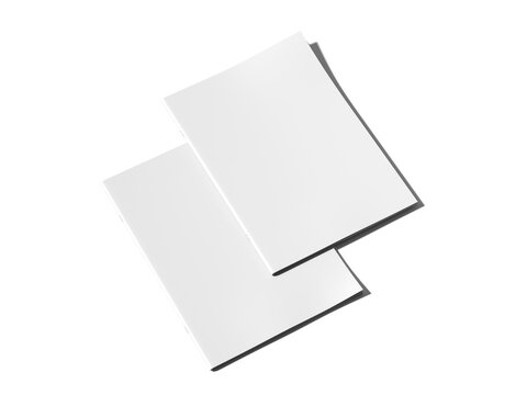 Two blank white stacked A5 booklet mockup with dark shadows