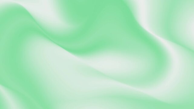 High Quality Abstract Silk Waving Texture Loop, Full HD 1080p, Green Gradient Satin Wave Motion Graphic