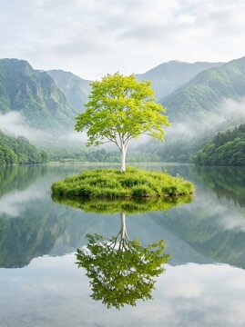 Tree on island