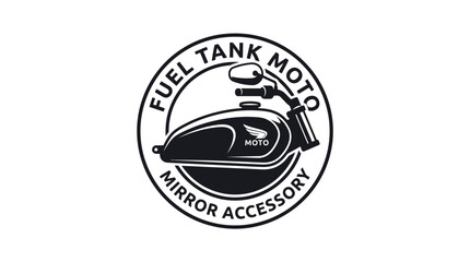 Obraz premium Fuel tank moto mirror accessory vintage circular logo.