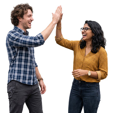 colleagues giving each other a high five