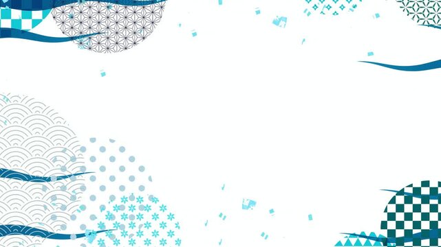 Elegant Japanese traditional pattern frame design 4K
