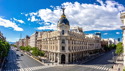 Obraz premium Metropolis Building Madrid Intersection