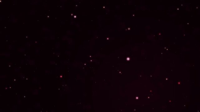 Shimmering crimson particles twinkling and gently drifting in deep dark space motion background loop