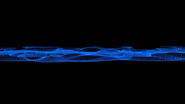 Abstract blue energy waves framing a dark void with subtle movement