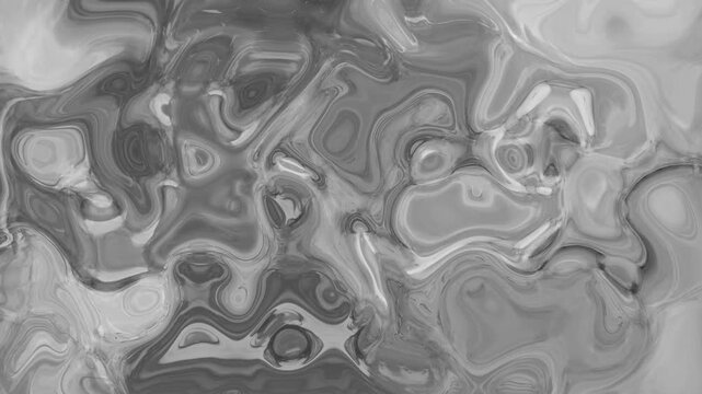 Abstract flowing liquid forms in grayscale with subtle motion for background textures