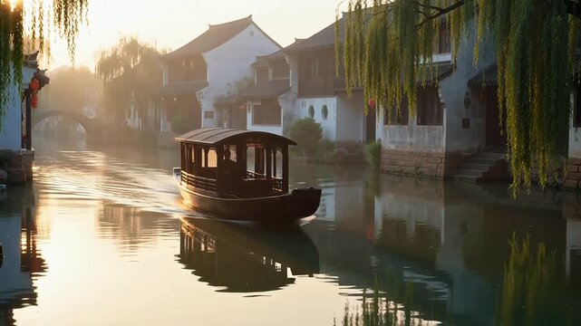 Morning Light on Wuzhen's Waterways