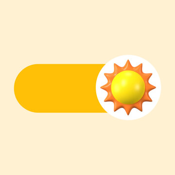 Bright yellow toggle switch with a sun icon on a light background.