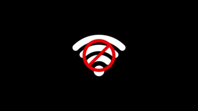 No Internet connection no Wi-Fi Connection not available animated icon sign. Wi-fi signal problem symbol. Motion Graphic concept. animation.