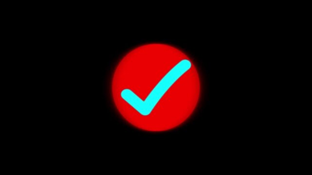 Animated reveal of a Pink checkmark icon in a White circle. Animated green check mark in a circle on a black background.
