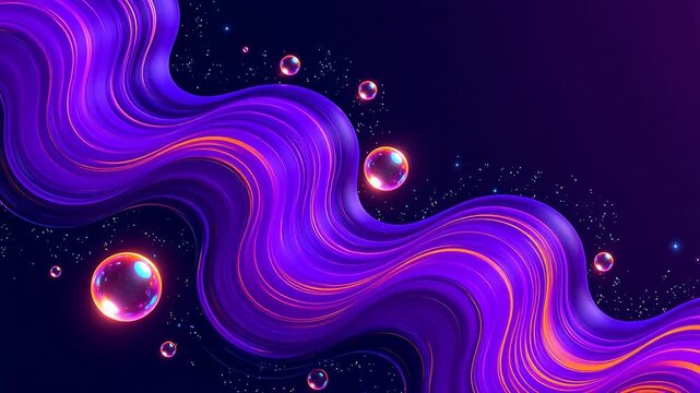 Abstract colorful flowing shapes and bubbles