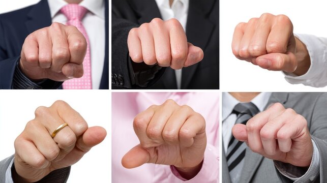 Fist Bump Collage: A striking collection of diverse hands presenting a fist bump, symbolizing unity, strength, and a shared agreement or challenge.