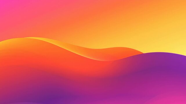 Abstract orange, pink and purple wave background with smooth flowing curves and vibrant gradients, creating a modern colorful design with clean copy space.
