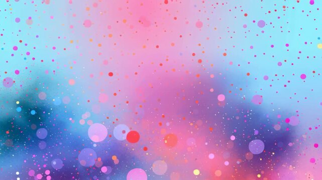 Dreamy pastel bokeh background with soft pink, blue and purple gradients, glowing circles and sparkling particles creating a magical colorful atmosphere.