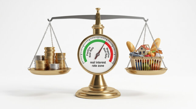 Pastel gauge shows real yield, CPI inflation, policy rate, and inflation-adjusted borrowing costs.