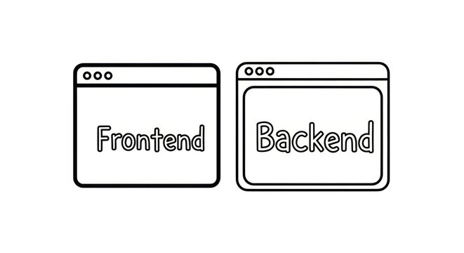 Frontend and backend development concept.