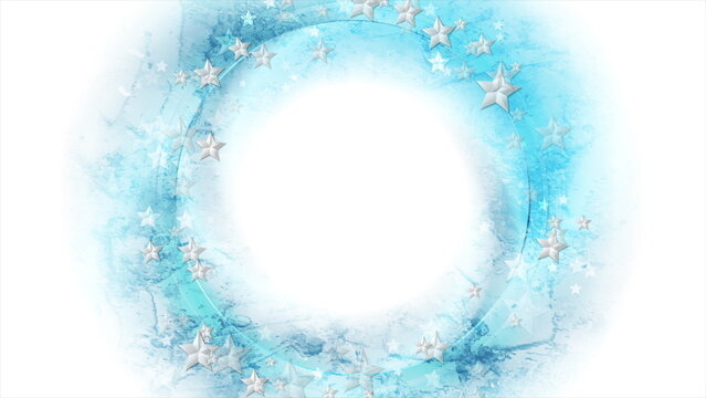 Grey stars on light blue grunge abstract art background
