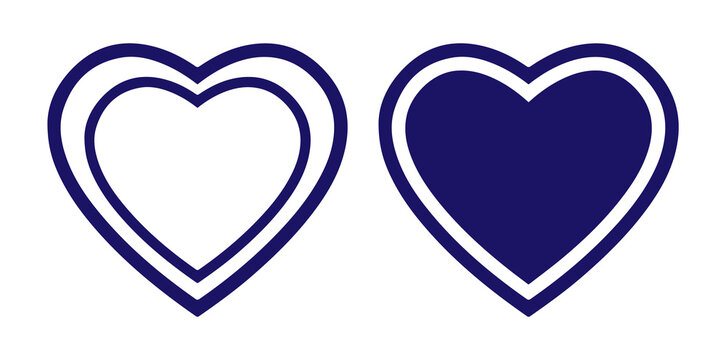 double heart love icon with outline and solid style in red color representing romance affection and valentine concept isolated png design.
